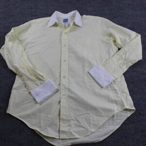 Mercer Sons Shirt 15.5 Yellow Two Ply Classic 100 Pima Cotton Oxford French Cuff